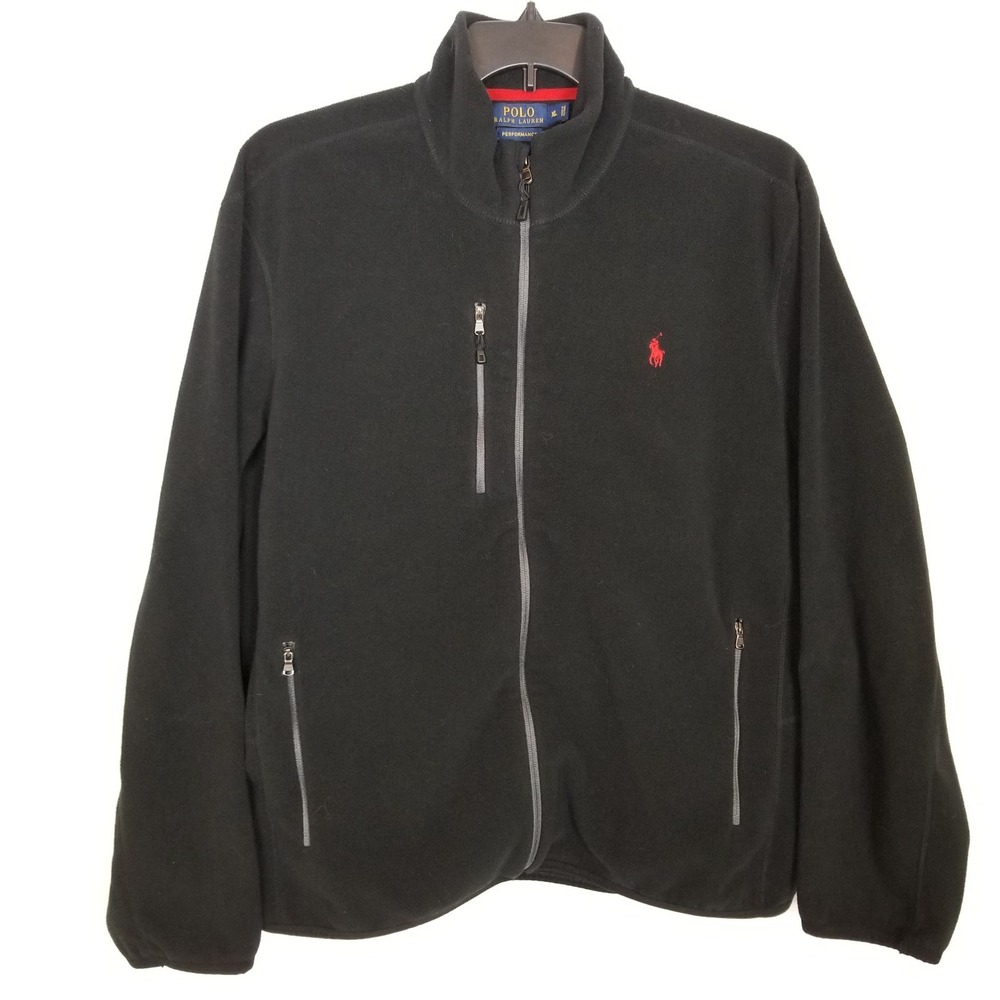 Polo by Ralph Lauren Full-zip Fleece Jacket Sz XL Red Logo Outdoor Classic